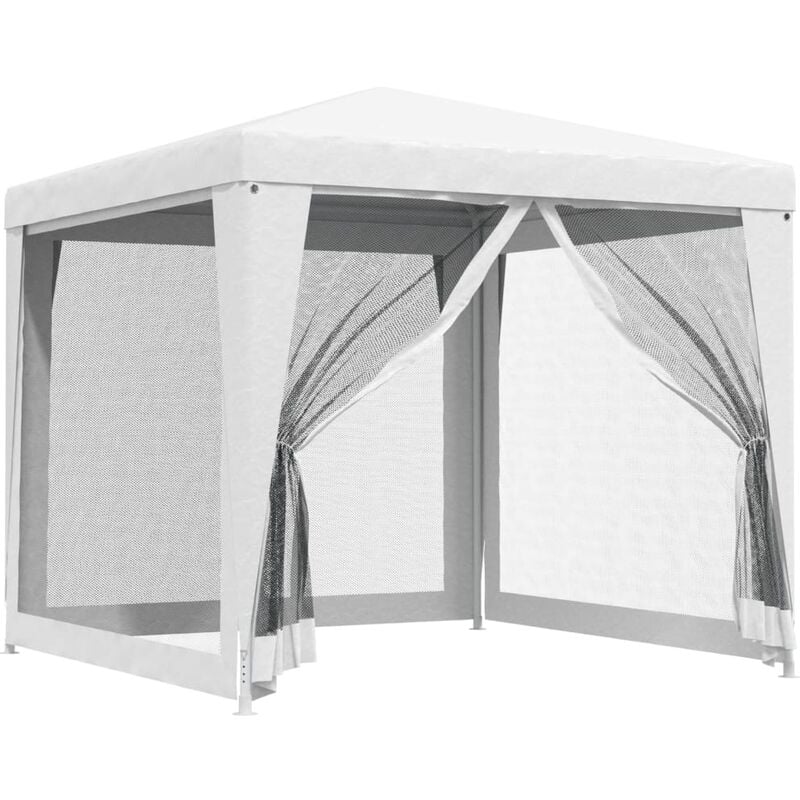 Party Tent with 4 Mesh Sidewalls 2.5x2.5 m White vidaXL