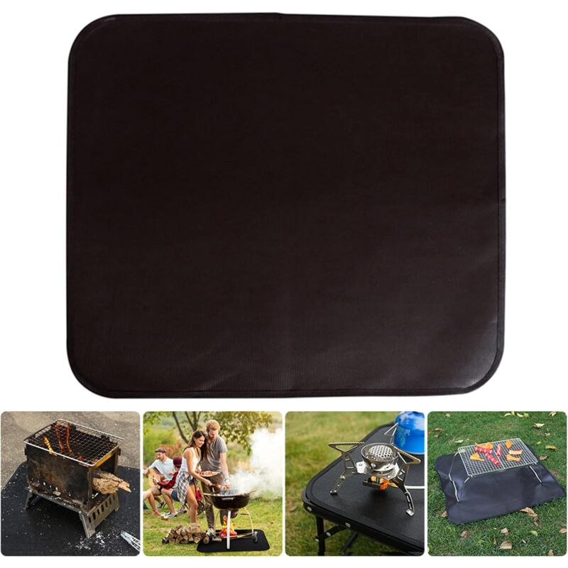 Linghhang - 45x37cm Tapis de Protection de Sol Tapis Cheminée, Tapis De Gril de Protection Anti-feu Fire Pit Mat de Protector, Protection de Sol