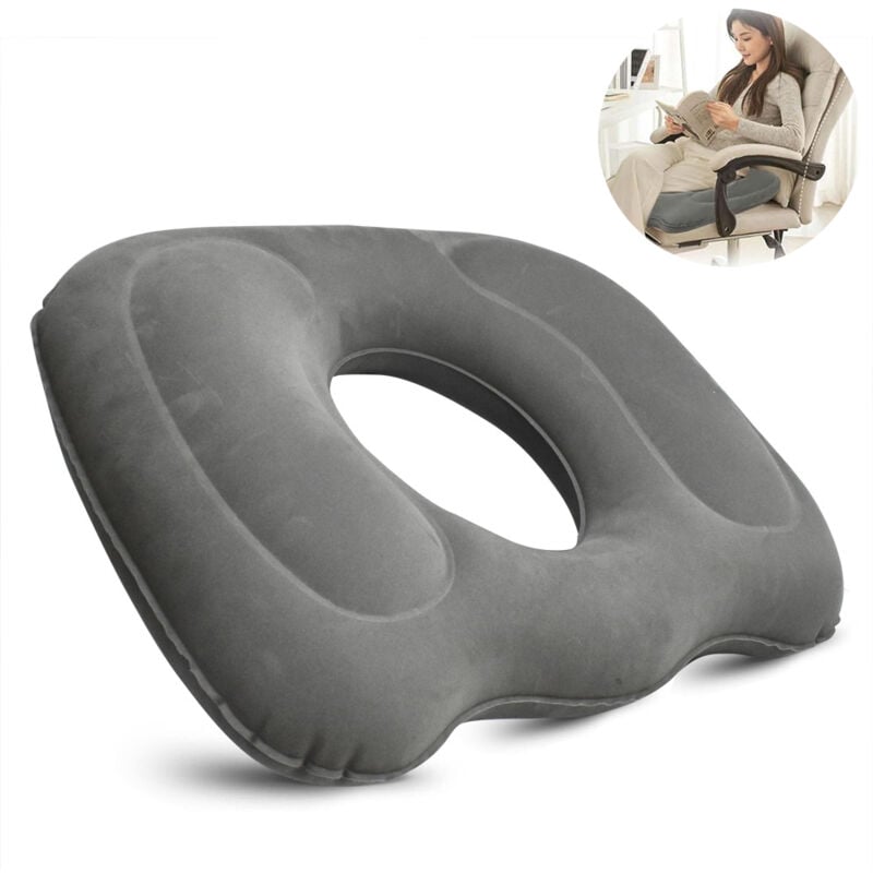 Csparkv - 45x39cm Coussin de siège Gonflable pour hémorroïdes - Coussin d'Assise Orthopédique Rond avec ​Pompe, Coussin Orthopédique, Soulage Les