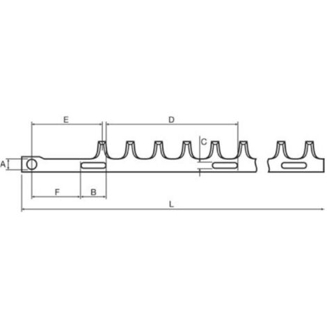 455123 - Lamier Supérieur 75cm simple dent pour Taille Haies