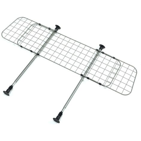 4558 Grille de séparation universelle et extensible pour voiture en métal  Couleur: Gris