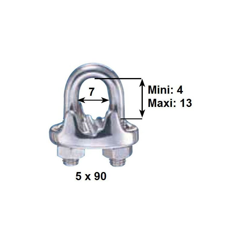 Serre-câble inox - WICHARD - 4/5/6 mm