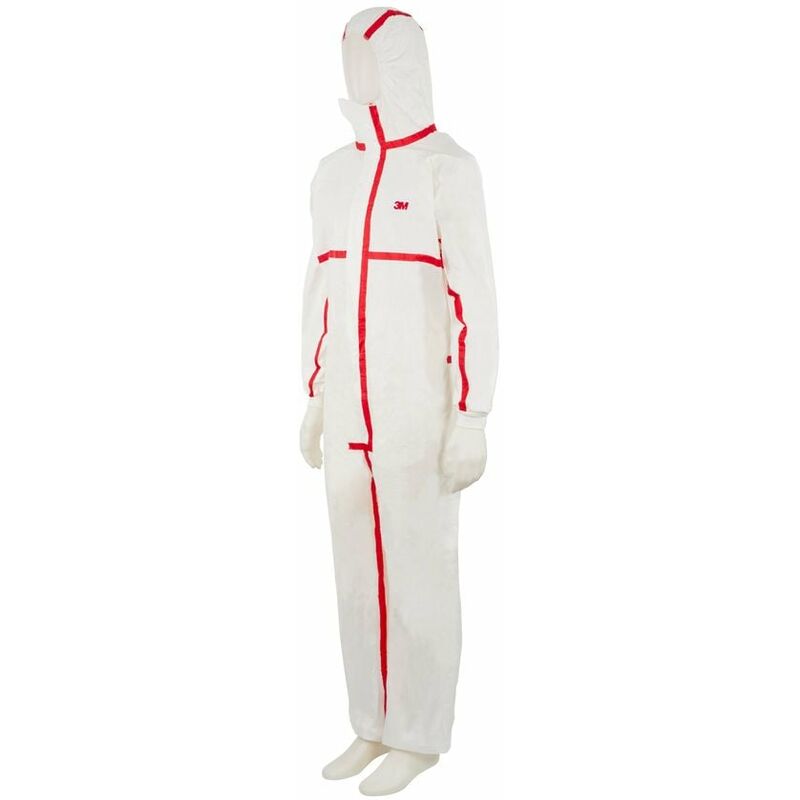 4565 Hooded White Coveralls - CE Type 4/5/6 (XL) - 3M