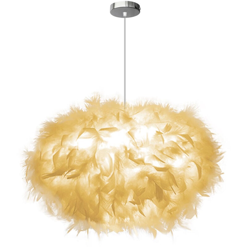 Stoex - 45CM Lampe à Suspension Romantique Nordique Suspension Luminaire En Plumes Blanches Pures Lustre D'Intérieur Moderne E27