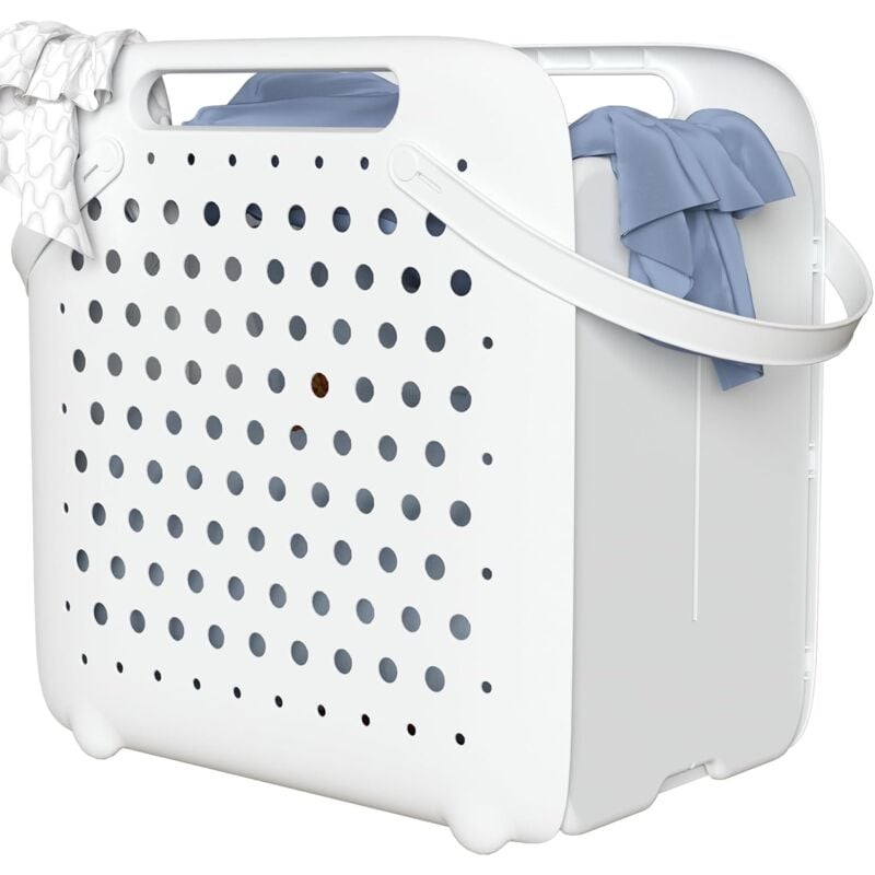 Panier à linge pliable de 45L,panier de rangement portable pour l'organisation avec poignées et trous respirants, panier à linge pour vêtements sales