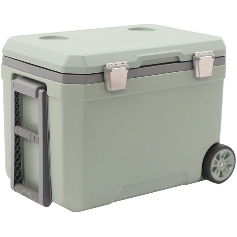 45l Insulated Portable Cooler, Ice Retention Cooler With Handle Wheelded Cooler, Cooling Box For Bbq, Fishing, Rowing, Camping, Traveling, Picnicking, Beach, Green