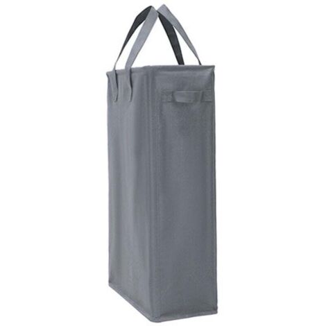 45L Paniers à Linge avec Poignées(Gris Foncé), Pliable Panier à Linge Mince Sac à Linge en Tissue Oxford Rectangulaire Corbeilles à Linge Sac de Rangement pour Salle de Bain 39x19x60CM