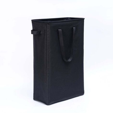 45L Paniers à Linge avec Poignées(Noir), Pliable Panier à Linge Mince Sac à Linge en Tissue Oxford Rectangulaire Corbeilles à Linge Sac de Rangement p