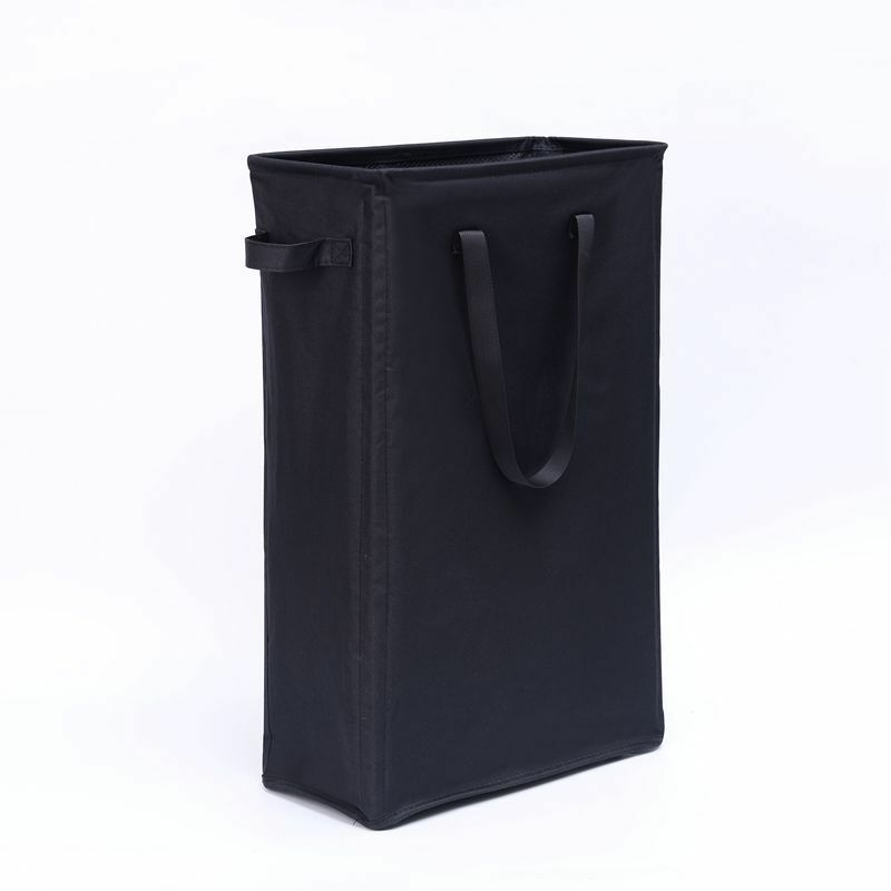 45L Paniers à Linge avec Poignées(Noir), Pliable Panier à Linge Mince Sac à Linge en Tissue Oxford Rectangulaire Corbeilles à Linge Sac de Rangement