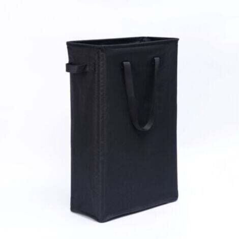 45L Paniers à Linge avec Poignées(Noir), Pliable Panier à Linge Mince Sac à Linge en Tissue Oxford Rectangulaire Corbeilles à Linge Sac de Rangement pour Salle de Bain 39x19x60CM