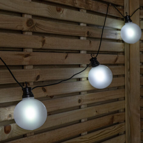 4.5m Set of 10 Frosted Ball Style Cap String Lights with Filament in White