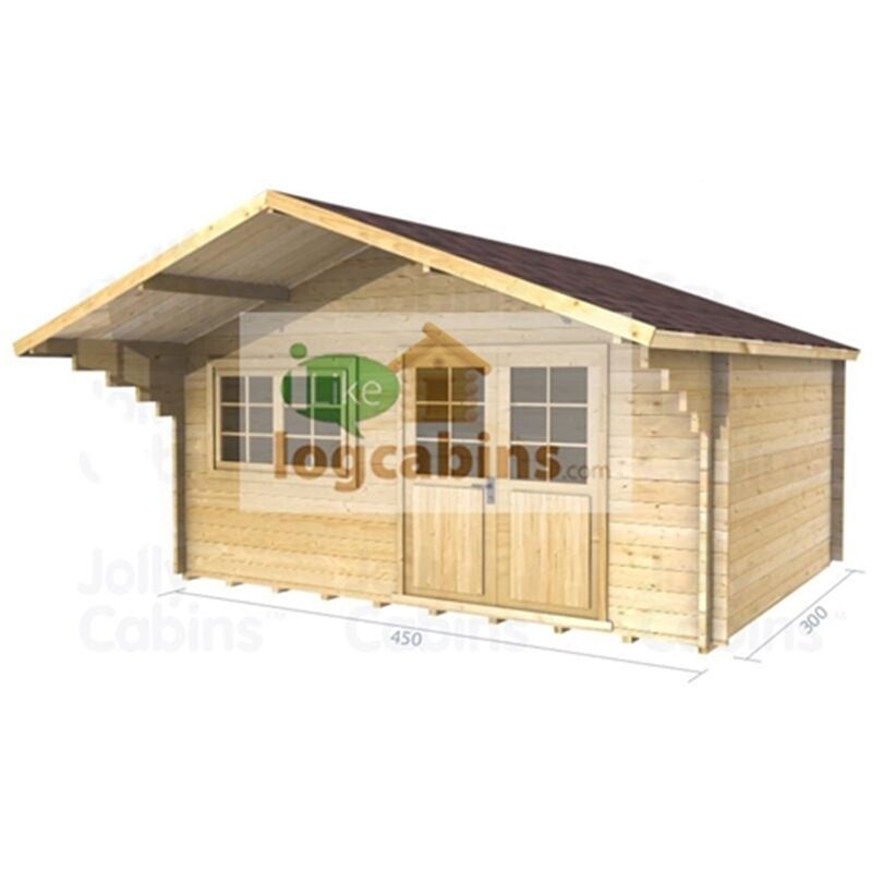Abingdon - 4.5m X 3.0m Log Cabin (2081) - Double Glazing (34mm Wall Thickness)