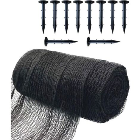 4,5m x 6m Filet pour Bassin à Koï Noir, Couverture en Filet à Mailles Fines - Protège Les Poissons Koï des Oiseaux, des Chats, des Prédateurs, UV - Réutilisable, Piquets Inclus