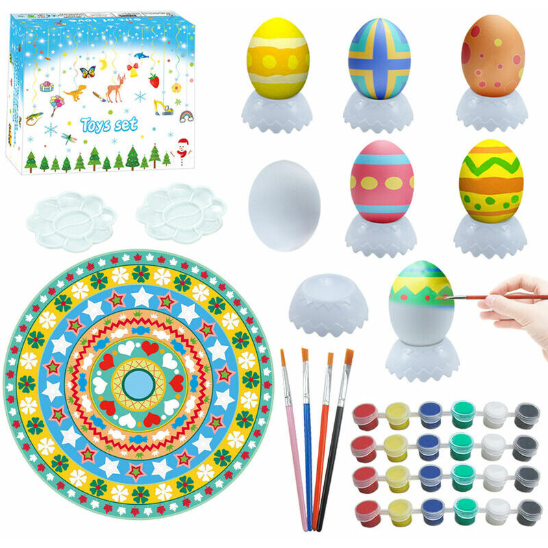 45pcs Dinosaur Egg Painting Kit with Egg Holder Easter Eggs for Kids Coloring Play Mat Arts and Crafts Supplies for Craft Activities (45 Pack)