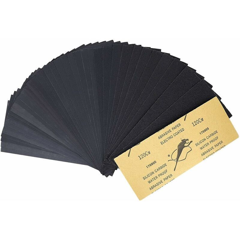 Linghhang - 45Pcs Papier de Verre, 80 à 3000 Grain Papier Abrasif, Papier de Verre Sec et Humide, Feuille Abrasive pour le Ponçage Automobile, Polir