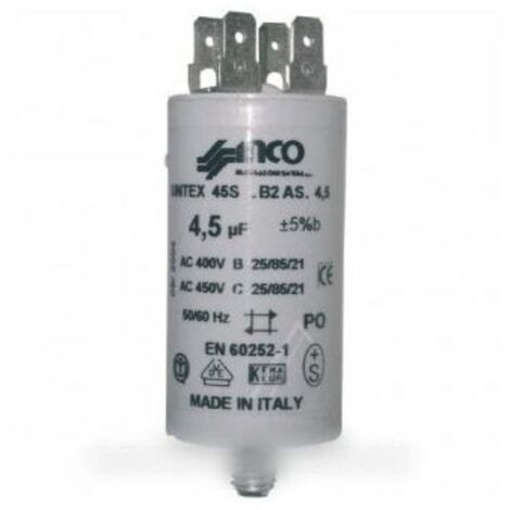 4,5UF-400/450V CONDENSATEUR FIXATION ECROU CENTRAL POUR MOTEUR