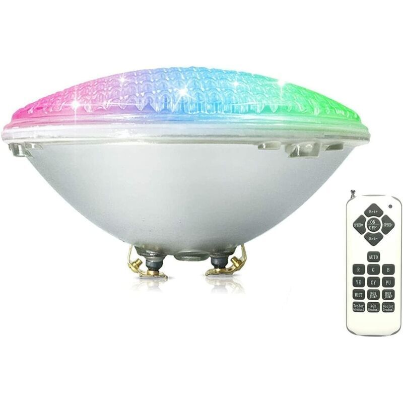 45w Lampe Piscine Led Par56 Tanche Ip68 Lampe De Piscine Rgbw Submersible Lumire 12v Dc/ac Spot Led Couleur Avec Tlcommande 7 Couleurs Rglables 15 Mod