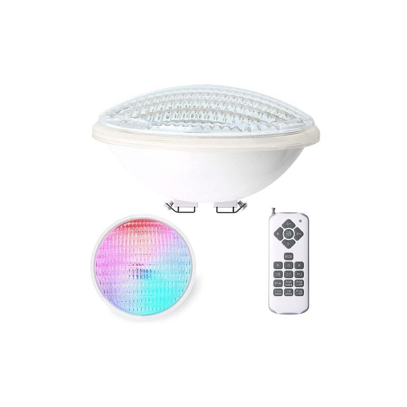 45w Lampe Piscine Led Par56 Tanche Ip68 Lampe De Piscine Rgbw Submersible Lumire 12v Dc/ac Spot Led Couleur Avec Tlcommande 7 Couleurs Rglables 15 Mod