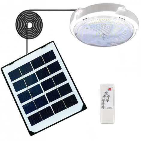45W Plafonnier Solaire Intérieur Intelligent IP66 Lumière Solaire de Jardin Lumière Extérieure de Couloir de Ligne pour la Décoration de Jardin, Noir
