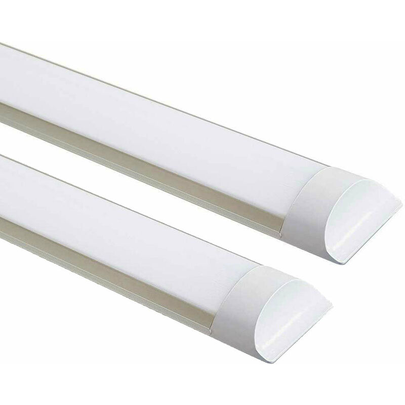 Ener-j - 45W 5ft led Batten Fittings Integrated Tube Lamp 6400K White 1500x74x24mm Wall and Ceiling Lighting 30000h Long Lifespan, Pack of 2 units