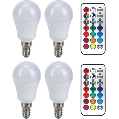 45W RGB-LED-Lampe mit Fernbedienung – Ambientebeleuchtung für Schlafzimmer, Treppenhaus, Bar – 85–265 V (E14-Sockel, Warmweiß 3000K)
