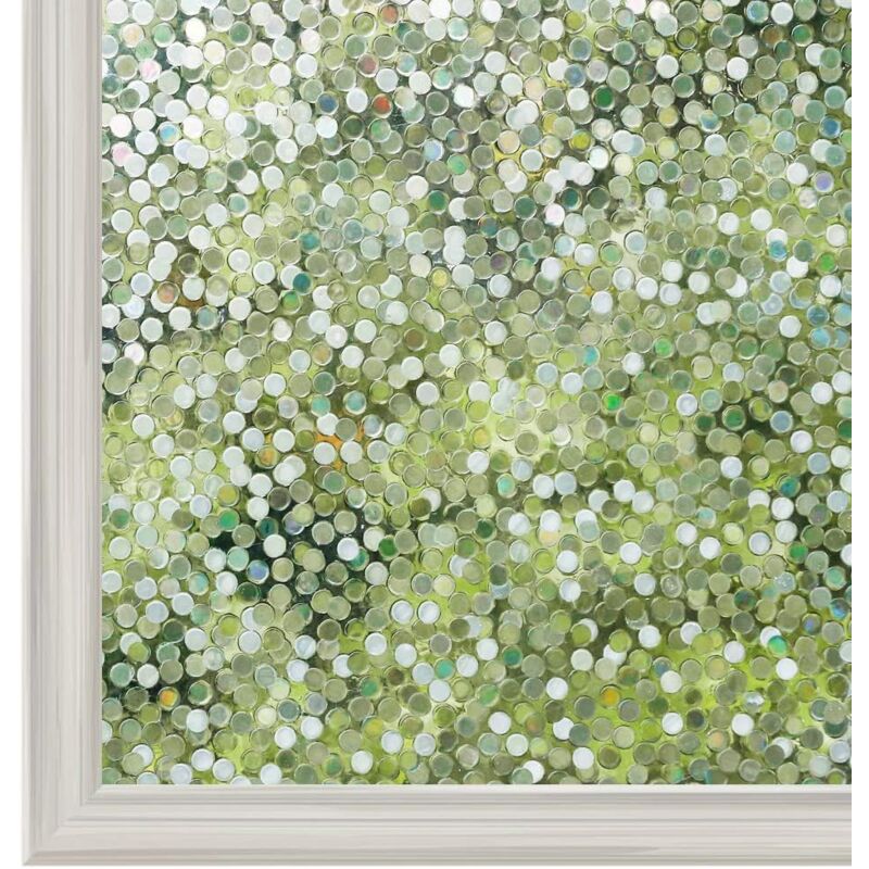 45x200cm)Film électrostatique pour fenêtre, Protection Privé, Film Fenetre à Circle Pattern pour Maison Chambre Bureau Salle de Bain