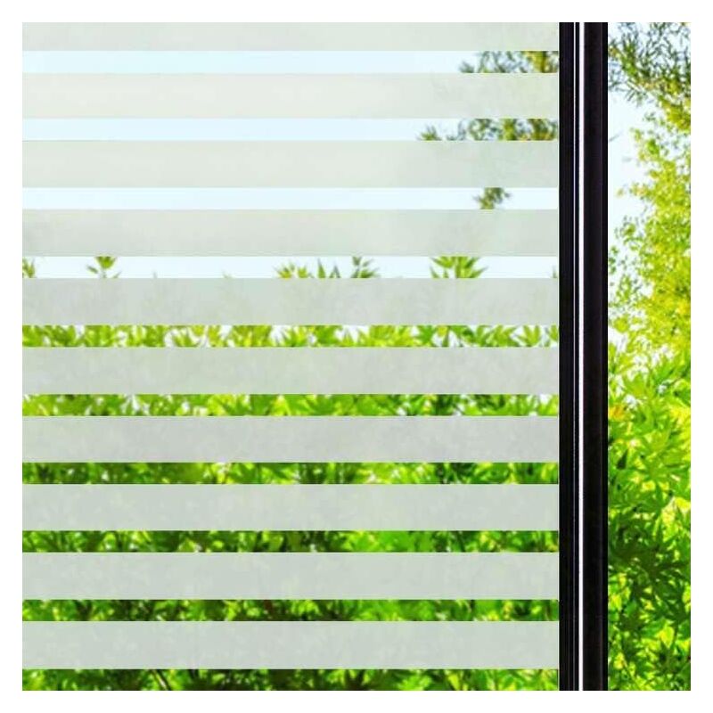 Linghhang - 45x200cm,Rayé Bande épaisse)Film Fenetre Anti Regard Film Electrostatique Vitre Film pour Vitre Adhésif Film Occultant Fenêtre Film pour