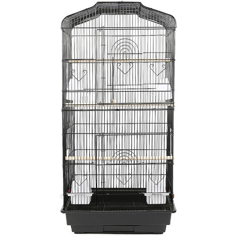 46  36  92cm Cage à oiseaux perchée en fil portable) noir