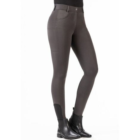 46, Bleu marine 6900: Pantalon d'équitation pour femme avec insert en silicone sur toute la longueur modèle Emma