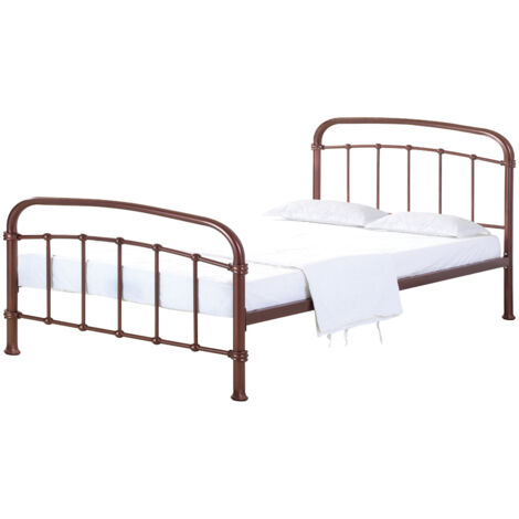 4.6 Feet Halston Double Bed - Metal - L200 x W146 x H113 cm - Copper