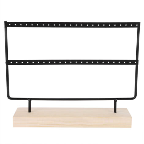 46 Holes Metal Jewelry Rack Earrings Necklace Display Stand Hanger Storage OrganizerBlack