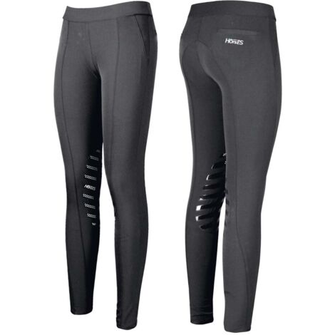 46 IT, Blu: Leggings da equitazione senza bottone modello Safari Grip