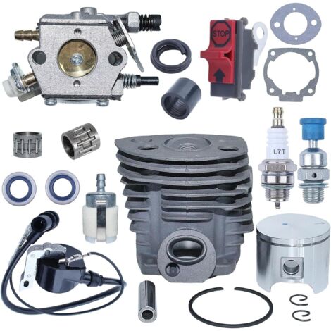 46 mm Piston de Cylindre pour Husqvarna 55 50 51 Tronçonneuse avec Roulement de Manivelle Joint de Carburateur Remplacer 503609171
