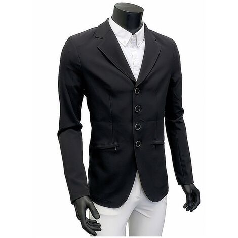 46, nero: Veste de compétition pour homme, coupe étroite, en tissu stretch