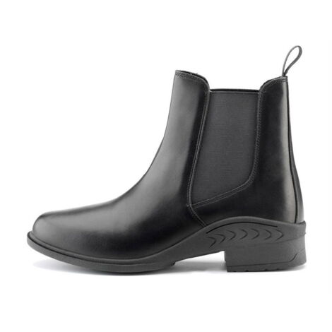 46 NOIR SEULEMENT, Noir 10: Bottes d'équitation en cuir de veau véritable doublées de clous en caoutchouc antidérapants