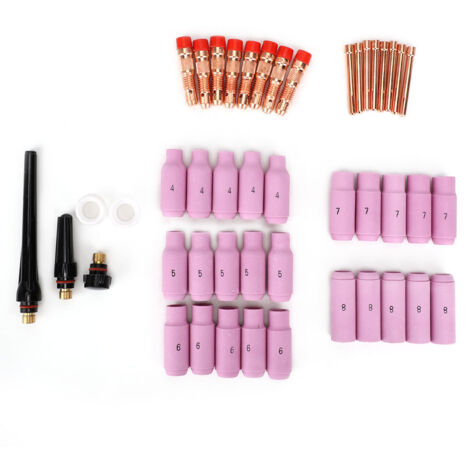 46 pièces accessoires pour chalumeau soudage WP-17/18/26, buses 0.040-1/8 pouce, kit complet torche