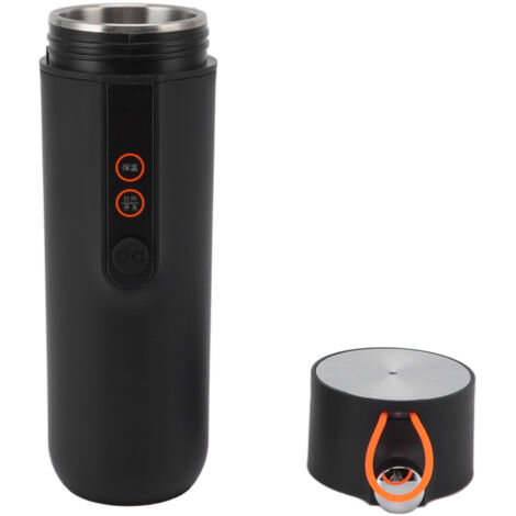 460 ml beheizbarer Autobecher (12 V/24 V), Edelstahl isoliert, schwarz – 12 Stunden Akkulaufzeit