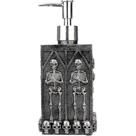 460-ml-Spenderflasche mit Totenkopf-Motiv für Duschgel, Flüssigseife, Handshampoo und Lotion.