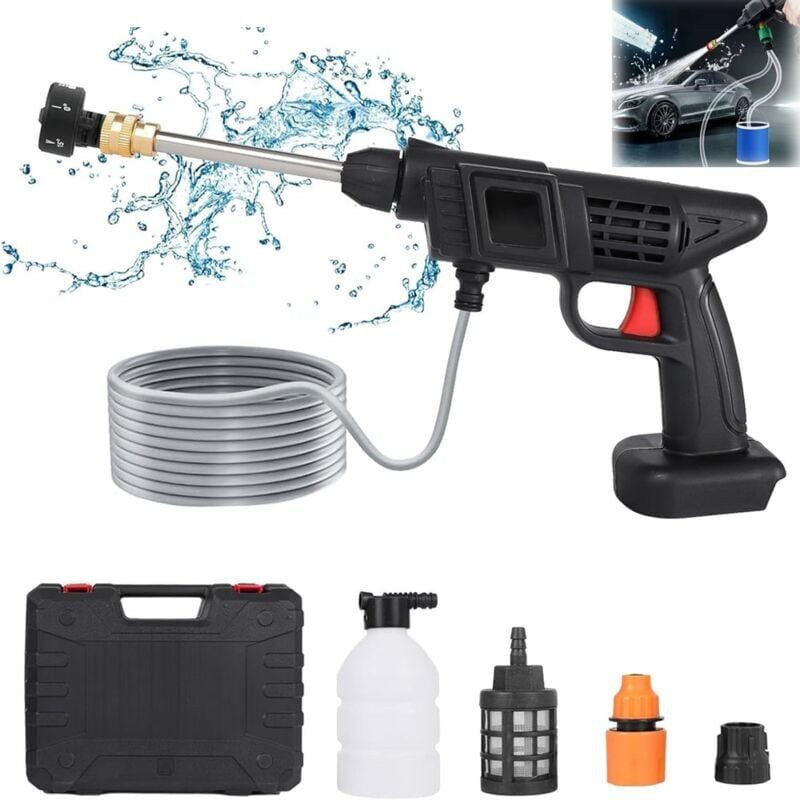 SNQ - 460W Nettoyeur Haute Pression sur Batterie, Max 1300 psi Nettoyeur Haute Pression sans Fil Portable avec Accessoires, Idéal pour Voitures