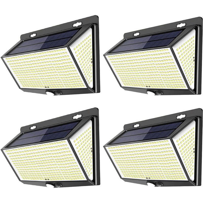 

468LED Luz de pared con energía solar PIR Luces con sensor de movimiento Lampara de jardín impermeable al aire libre Luz de noche 3 modos de luz para