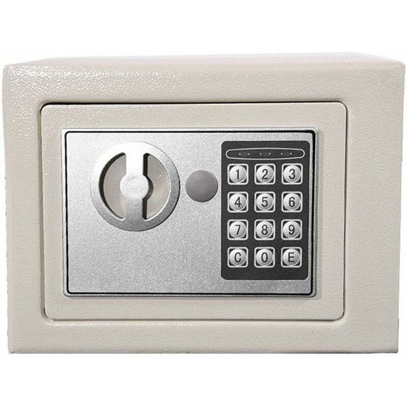 4.6L Digital Code Steel Safety Cash Box Money Safe Electronic Security Home Office White