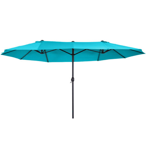 4.6m Double Garden Parasol - Sky Blue