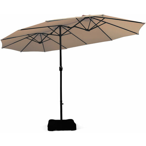 4.6M Patio Double-Sided Umbrella Parasol Outdoor Extra Large Crank Sunshade