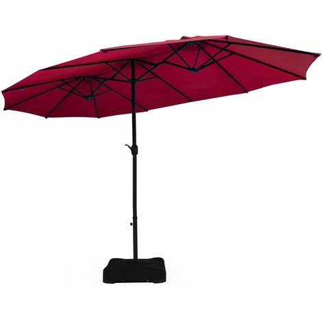 4.6M Patio Double-Sided Umbrella Parasol Outdoor Extra Large Crank Sunshade