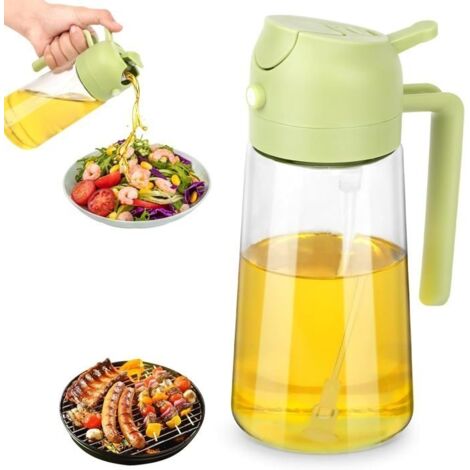 470 ML Pulverisateur d'huile et Distributeur 2 en 1，Huile d'olive Distributeur verseur，Pulvérisateur Huile Cuisine Verre [A1]
