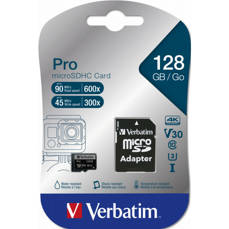 47044 - MicroSDXC-Speicherkarte 128GB Verbatim Class 10, U3 (47044)