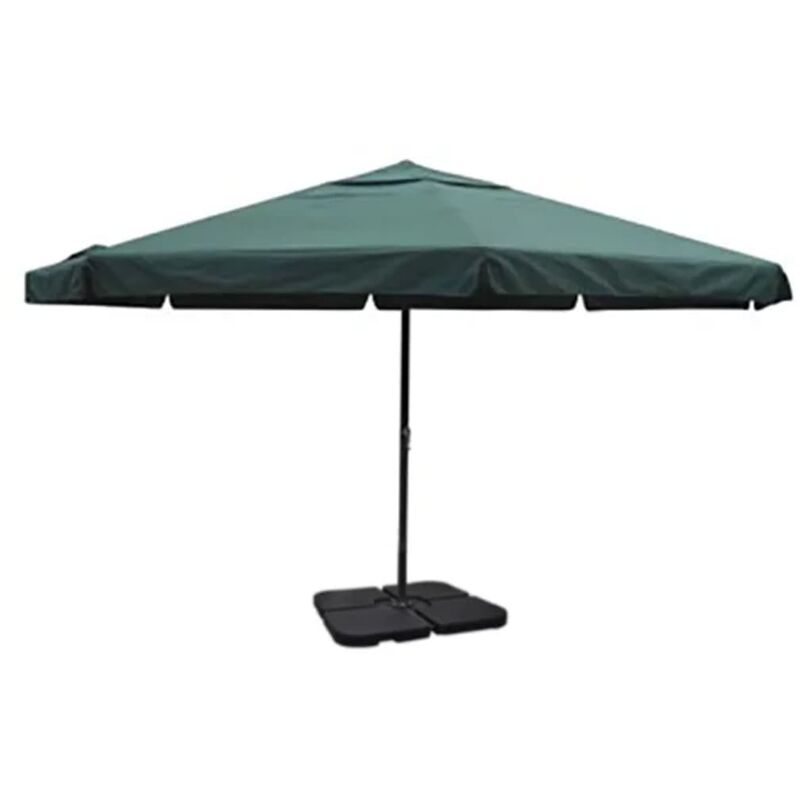 Aluminium Garden Parasol With Portable Base Green Vidaxl
