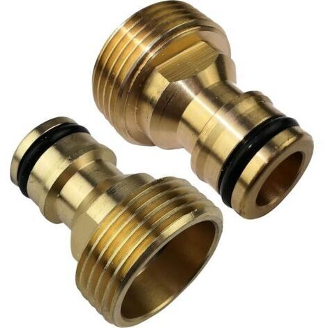 47449 2 adaptateurs mâles 3/4'' raccord rapide pour robinet filetage extérieur nez de robinet accessoires/outils de jardin/sanitaire/irrigation laitonné