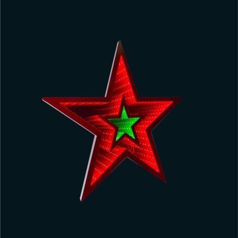 47cm Light up Star Infinity Christmas Decoration with Red and Green LEDs