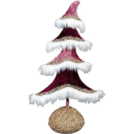 47cm Tree Burgundy & Gold - Christmas Figurine